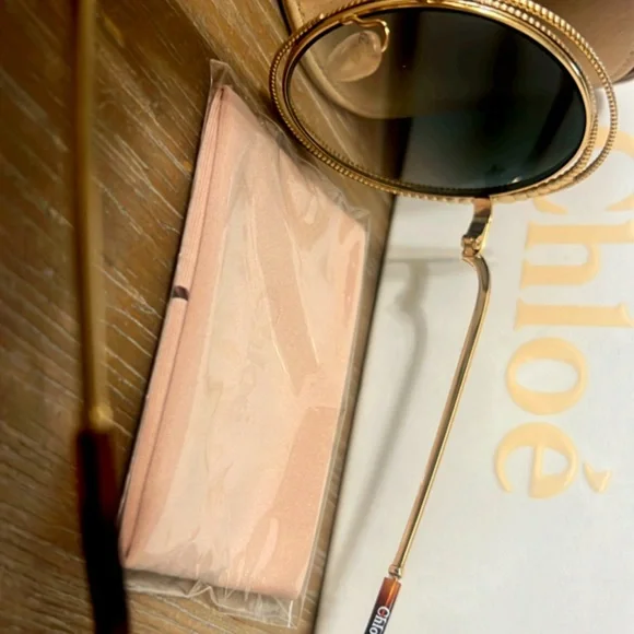 Gold and Tan Women's Sunglasses - Picture 3 of 10
